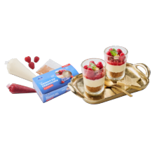 DIY dessert kit cheesecake framboos